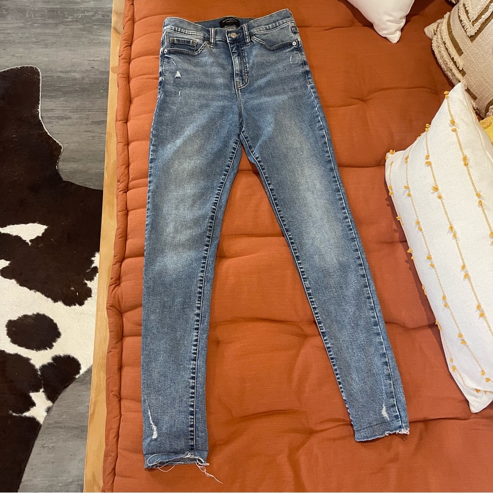 Banana Republic High Rise Skinny Distressed Stretch Jeans